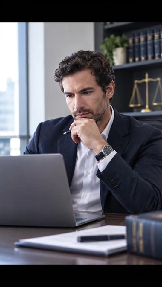 An attorney reviewing an estate document at their desk